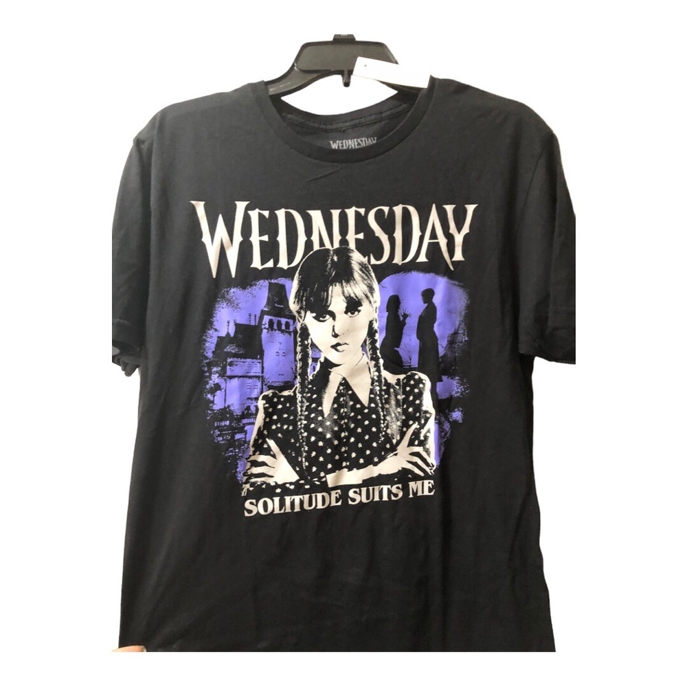 Wednesday‎ Addams solitude suits me black tshirt size medium new